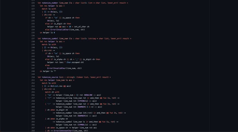 A Backaus Naur Form (BNF) based, context free interpreter to do any unary or binary operation on a list. It supports closures, functions and mutual recursion.